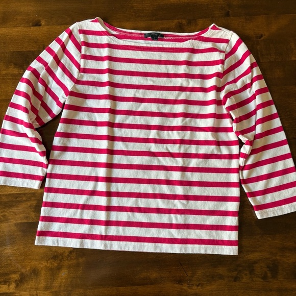 J. Crew Red and White Striped Top - Picture 1 of 6